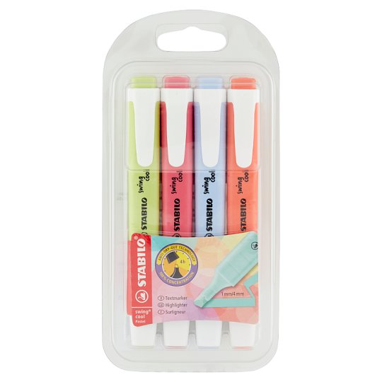 Stabilo Swing Cool Pastel Highlighter 4 Pcs Tesco Groceries