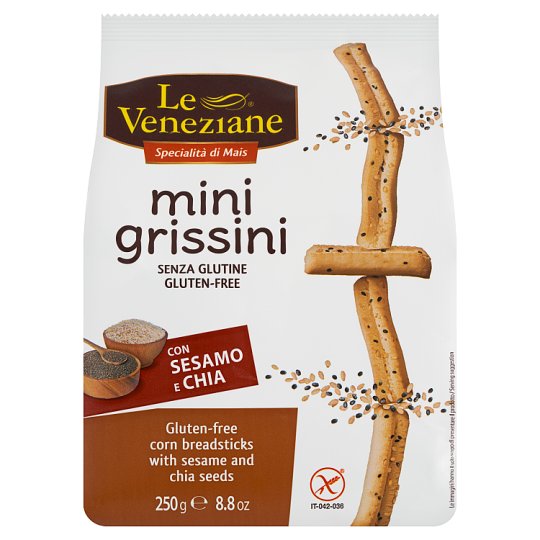 Le Veneziane Mini Grissini Gluten Free Corn Breadsticks With Sesame And