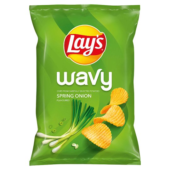 Lay s Wavy vyprážané zemiakové lupienky s príchuťou jarnej cibule 130 g