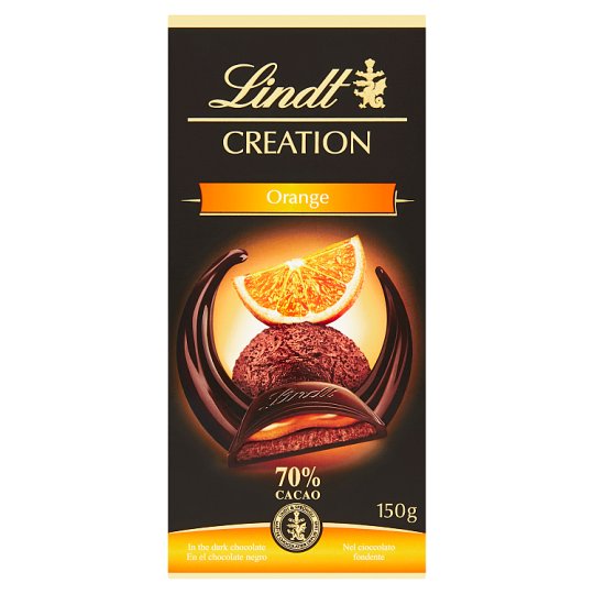 Lindt Creation Hořká čokoláda se šlehanou hořko-čokoládovou a pomerančovou náplní 70% 150g