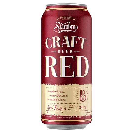 image 1 of Starobrno RED Flavored Cherry Beer 0.5L