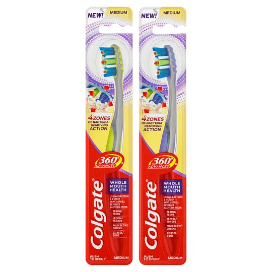 Colgate 360° Advanced Whole Mouth Health střední zubní kartáček