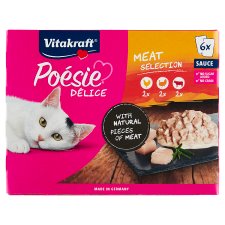 Vitakraft Poésie Délice Meat Selection Complete Food for Adult Cats 6 x 85g (510g)