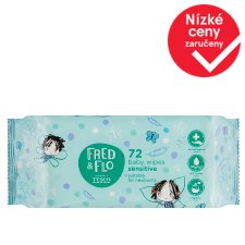 Fred & Flo Dětské čisticí ubrousky pro citlivou pokožku neparfémované 72 ks