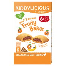 Kiddylicious Koláčky s jablečno-broskvovo-banánovou náplní 6 x 22g (132g)