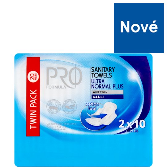 Tesco Pro Formula Normal Plus dámské hygienické vložky s křidélky 2 x 10 ks