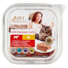 Tesco Pet Specialist Pate for Adult Cats with Beef and Chicken 100g