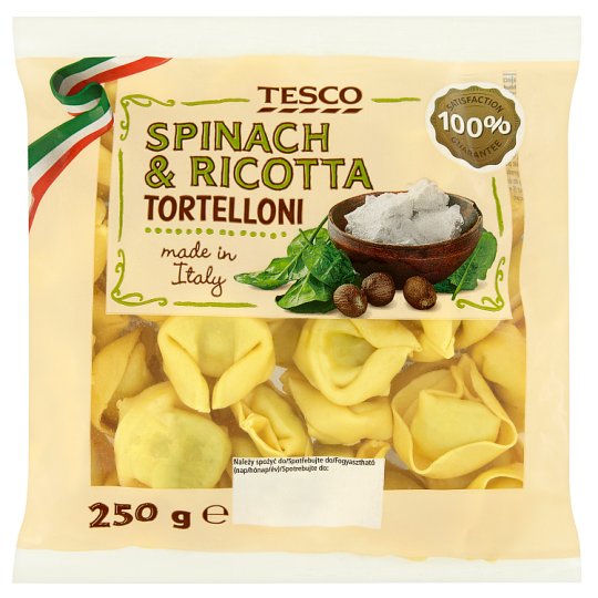 Tesco Vaječné těstoviny plněné sýrem ricotta a špenátem 250g