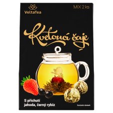 VeltaTea Flowering Teas with Strawberry, Blackcurrant Flavor 2 x 6g (12g)