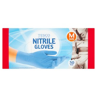 Tesco Nitrilové rukavice velikost M 50 ks