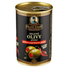 Franz Josef Kaiser Exclusive Green Olives Stuffed with Hot Pepper Paste 300g