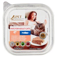 Tesco Pet Specialist Pate for Adult Cats with Salmon and Trout 100g