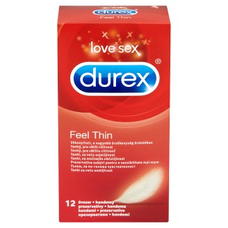 Durex Feel thin tenké kondomy pro větší citlivost 12 ks