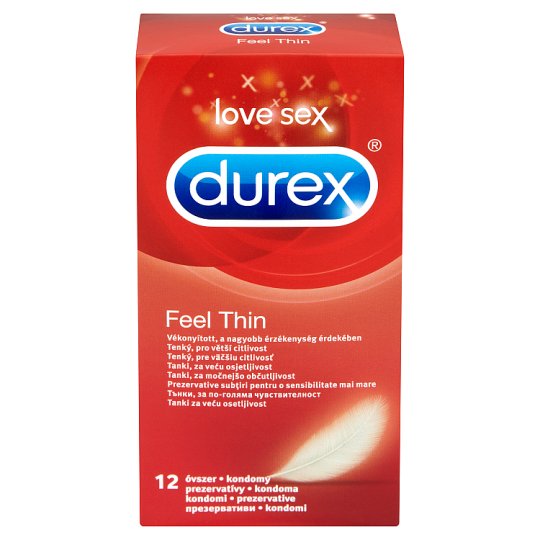 Durex Feel thin tenké kondomy pro větší citlivost 12 ks