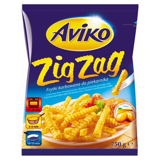 Aviko Zig Zag Bramborové hranolky do trouby vlnkované 750g