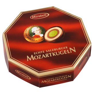 Mirabell Čokoládové bonbony plněné světlým a tmavým nugátovým krémem a marcipánem 100g