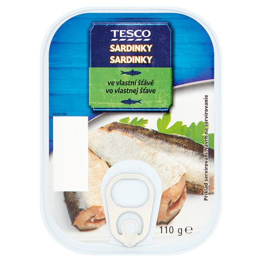 Tesco Sardinky ve vlastní šťávě 110g