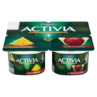 Danone Activia Jogurt s bifidokulturou ananas/červené jablko 4 x 120g
