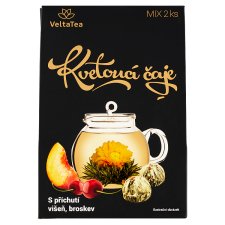 VeltaTea Flowering Teas with Cherry, Peach Flavor 2 x 6g (12g)