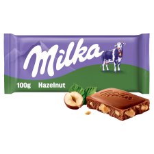 Milka Mléčná čokoláda z alpského mléka s drcenými jádry lískových ořechů 100g