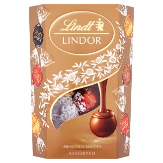 Lindt Lindor Směs mléčné, bílé a hořké čokolády s jemnou krémovou náplní 200g