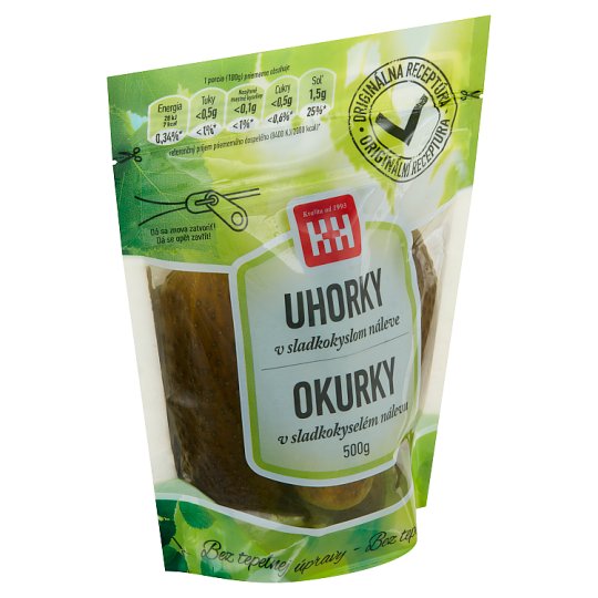 H+H Okurky v sladkokyselém nálevu 500g