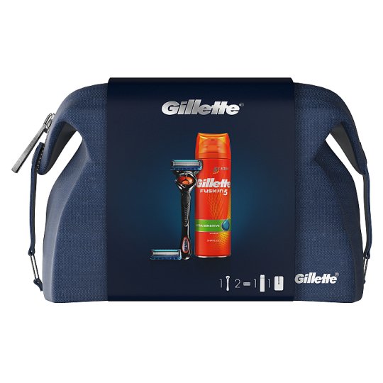 Gillette Dárkové Balení Fusion5 ProGlide Holicí Strojek + Holicí Hlavice + Gel Na Holení