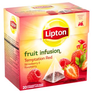 Lipton Temptation Red Jahoda & Malina bylinno-ovocný aromatizovaný čaj 20 sáčků 50g