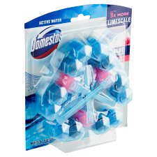 Domestos Power 5+ Active Blue Water Pink Magnolia tuhý WC blok 3 x 53g