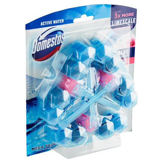 Domestos Power 5+ modrá voda Pink WC blok 3 x 53g