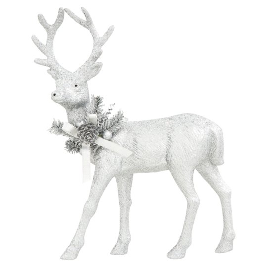 Silver Glitter Stag Room Dec