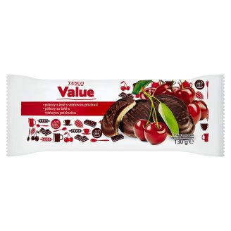 Tesco Value Piškoty s želé s višňovou příchutí 130g