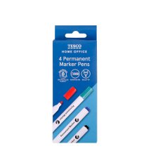 Tesco Permanent Markers 4 pcs