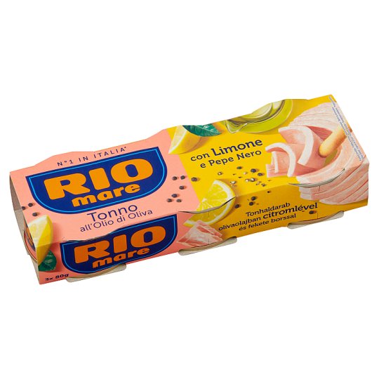 Rio Mare Tuna in Olive Oil with Lemon and Black Pepper 3 x 80g Tesco