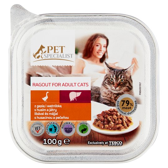 Tesco Pet Specialist Ragú s husím a játry 100g