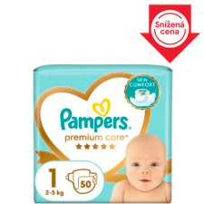 Pampers Premium Care Velikost 1, 50 Plenek, 2kg-5kg