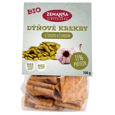 Organic crackers with pumpkin seeds and garlic   