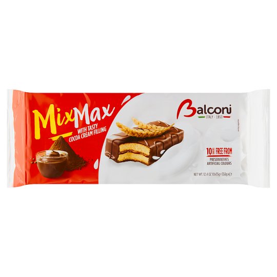 Balconi Mix Max s kakaovou polevou a náplní 10 x 35g