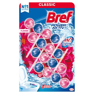 Bref Power Aktiv Flower Blossom tuhý blok pro WC péči 4 x 50g