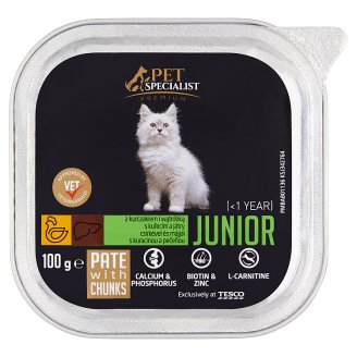 Tesco Pet Specialist Premium Junior paštika s kuřecím a játry 100g