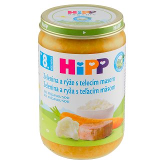 HiPP Bio zelenina a rýže s telecím masem 220g