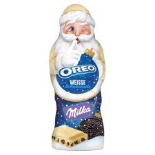 Milka & Oreo Santa Hollow Figurine, White Chocolate and Pieces of Oreo Biscuits 100g