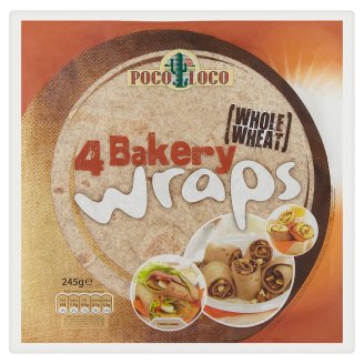 Poco Loco Bakery wraps tortily z celozrnné pšeničné mouky 4 ks 245g