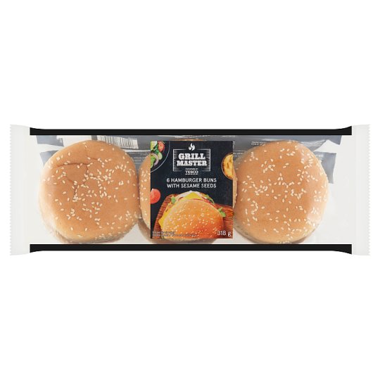 Tesco Gill Master Hamburgerové bulky se sezamovými semeny 6 x 53g (318g)