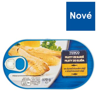 Tesco Filety ze sledě ve slunečnicovém oleji 170g