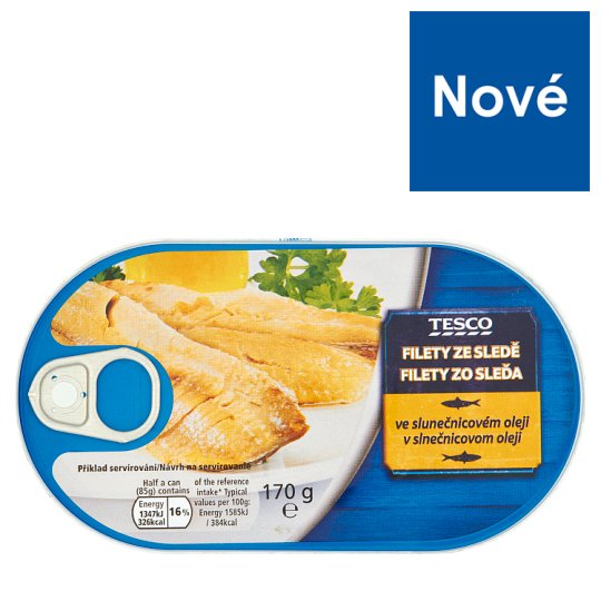 Tesco Filety ze sledě ve slunečnicovém oleji 170g