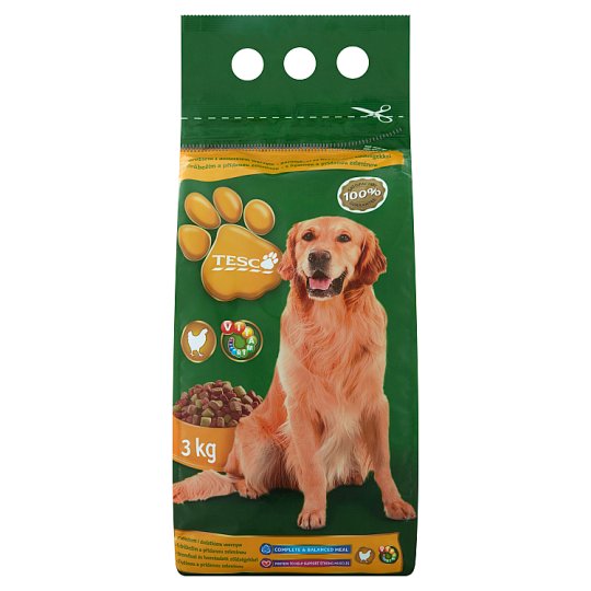 Tesco Complete Food for Adult Dogs with Poultry and Vegetables 3kg
