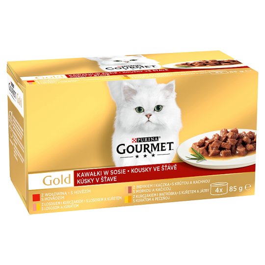 GOURMET Gold Multipack kousky ve šťávě 4 x 85g