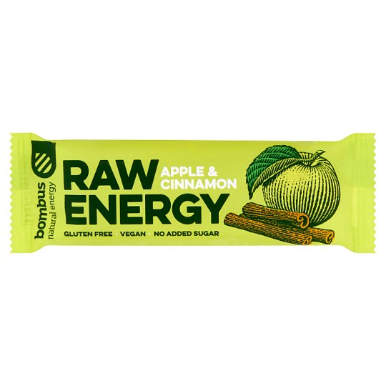 Bombus Raw Energy Apple & Cinnamon ovocná tyčinka 50g