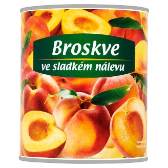 Broskve v mírně sladkém nálevu 820g